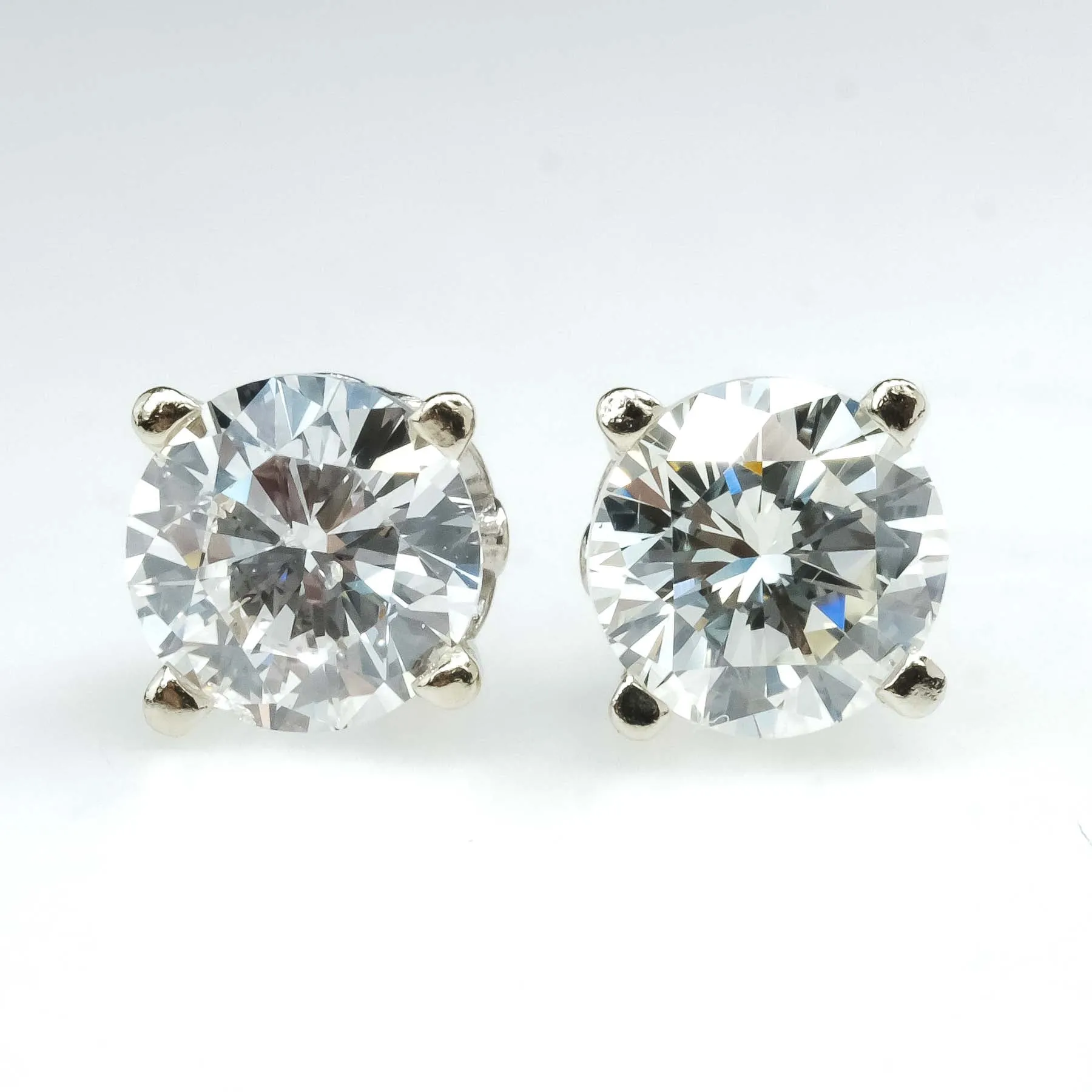 2.00ctw Round Diamond Solitaire Stud Earrings in 14K White Gold