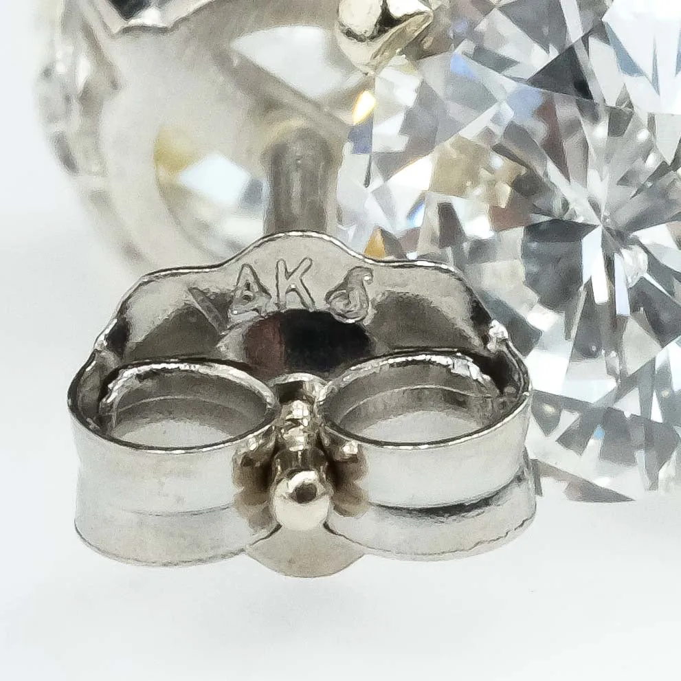 2.00ctw Round Diamond Solitaire Stud Earrings in 14K White Gold
