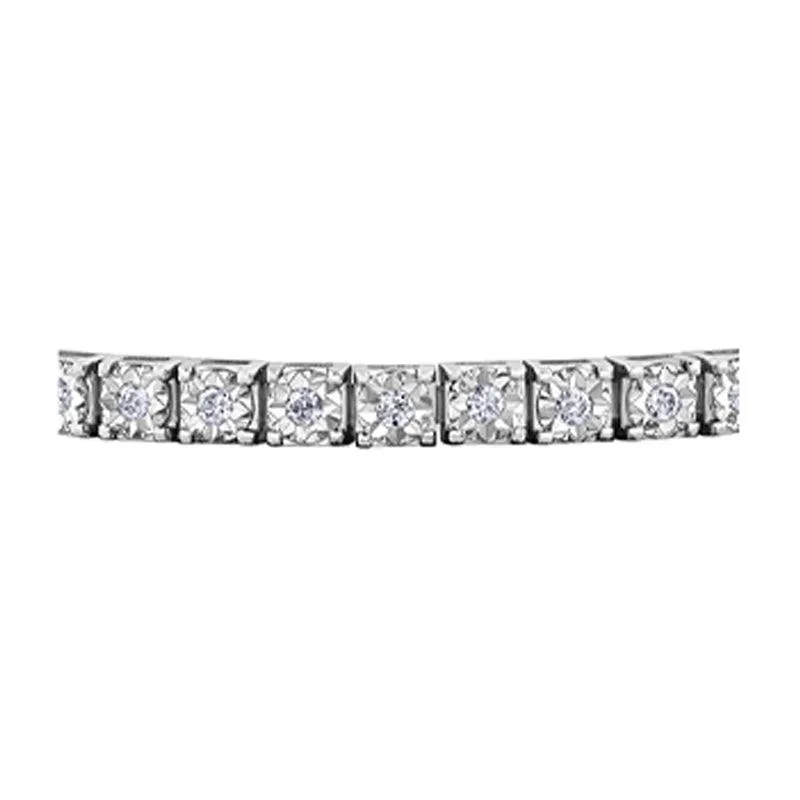 2.00TDW Diamond Illusion Bracelet in 10K White Gold