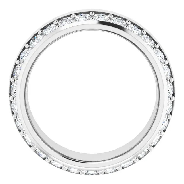 2.16 ct. Round Diamond Eternity Band Wide Double Row Diamond Ring