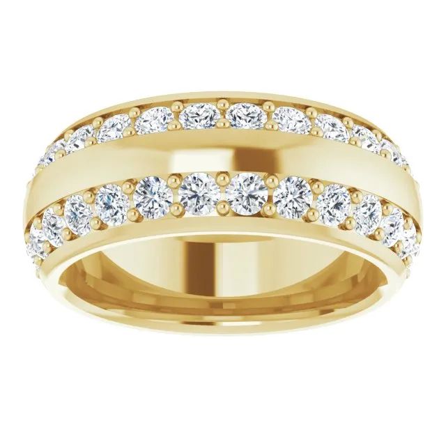 2.16 ct. Round Diamond Eternity Band Wide Double Row Diamond Ring