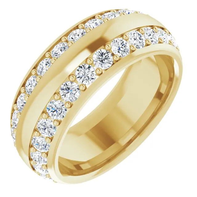 2.16 ct. Round Diamond Eternity Band Wide Double Row Diamond Ring