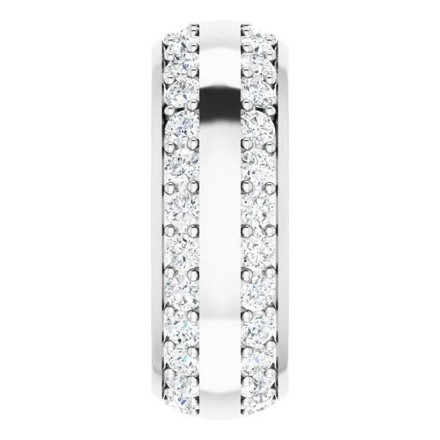2.16 ct. Round Diamond Eternity Band Wide Double Row Diamond Ring