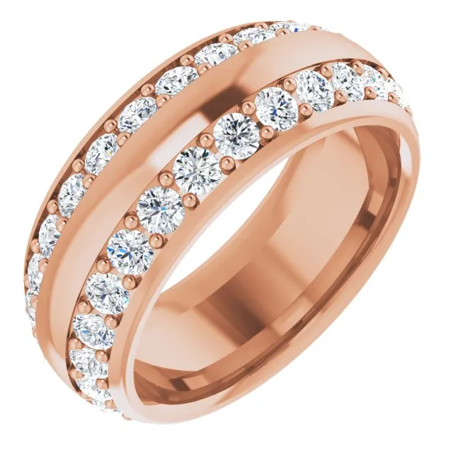 2.16 ct. Round Diamond Eternity Band Wide Double Row Diamond Ring