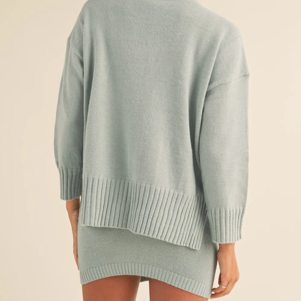 3 Pieces Sweater Set with Crop Cami, Mini Skirt, Cardigan