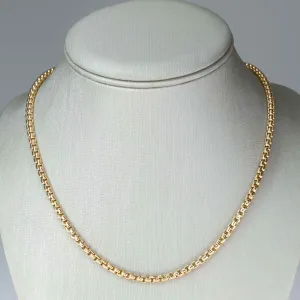 3.5mm Wide 27" Venetian Box Link Chain in 10K Yellow Gold - 35.9 grams