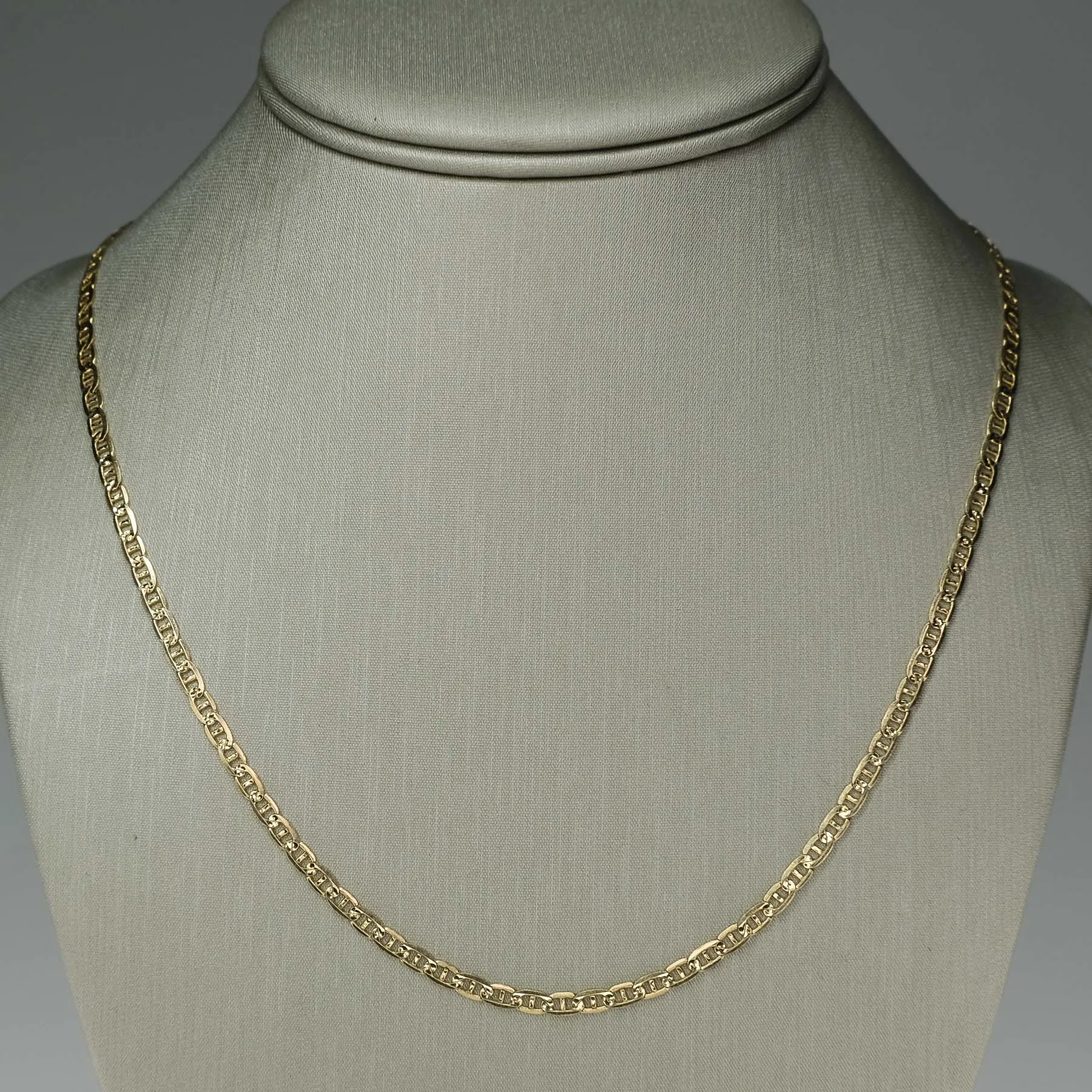 3mm Wide Mariner Anchor Link 20" Chain Necklace in 14K Yellow Gold