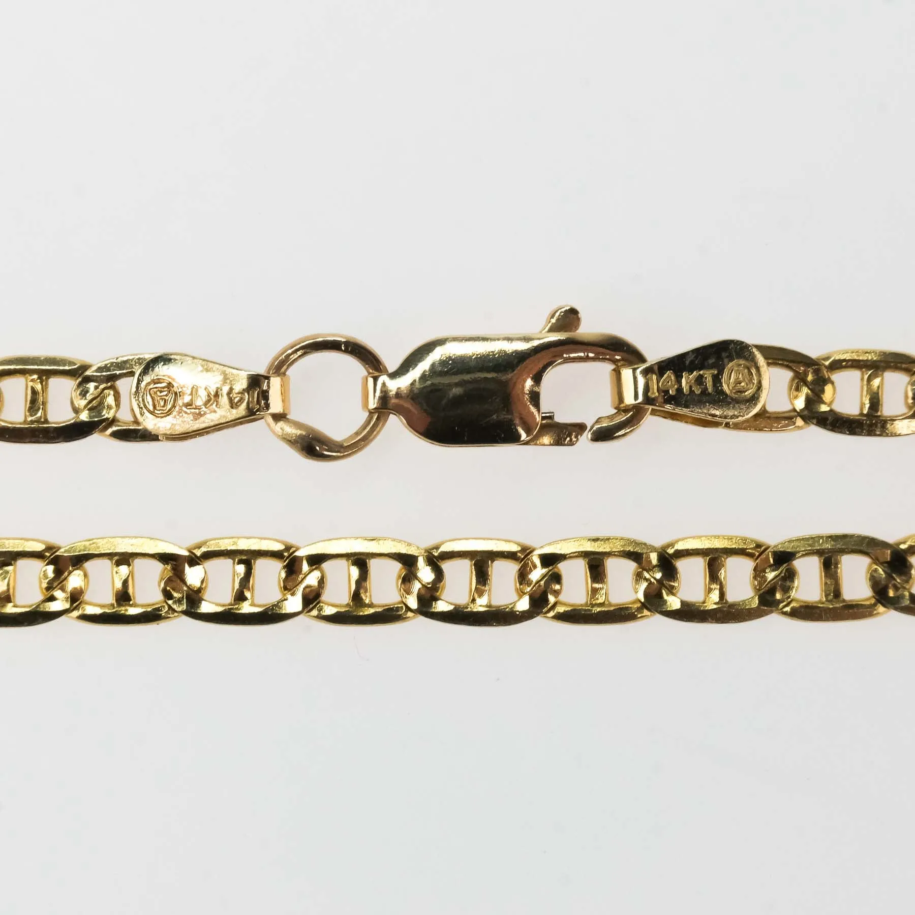 3mm Wide Mariner Anchor Link 20" Chain Necklace in 14K Yellow Gold