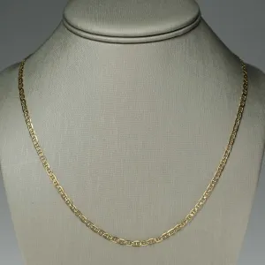 3mm Wide Mariner Anchor Link 20" Chain Necklace in 14K Yellow Gold