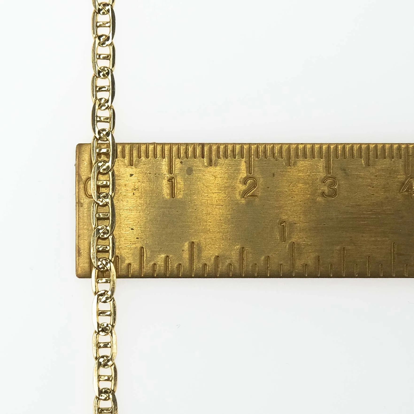 3mm Wide Mariner Anchor Link 20" Chain Necklace in 14K Yellow Gold