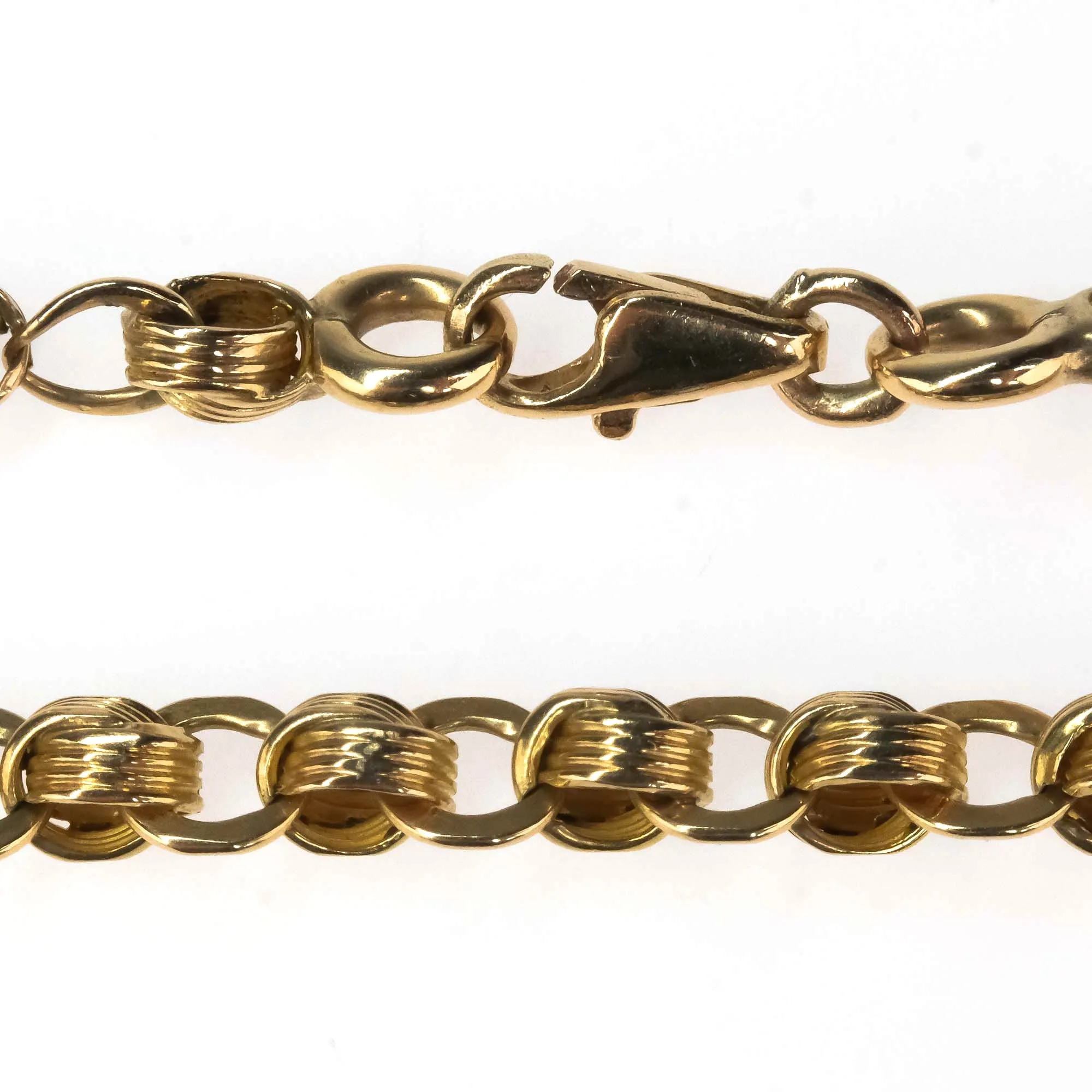 4.5mm Wide Alternating Oval and Knot Link 54" Chain Necklace in 14K Yellow Gold