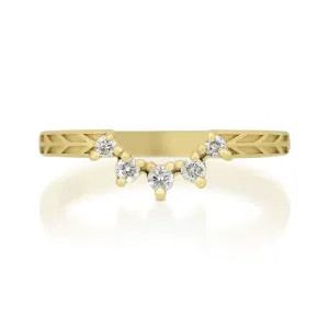 5 Diamond Arrow Contour Band 14k Yellow Gold