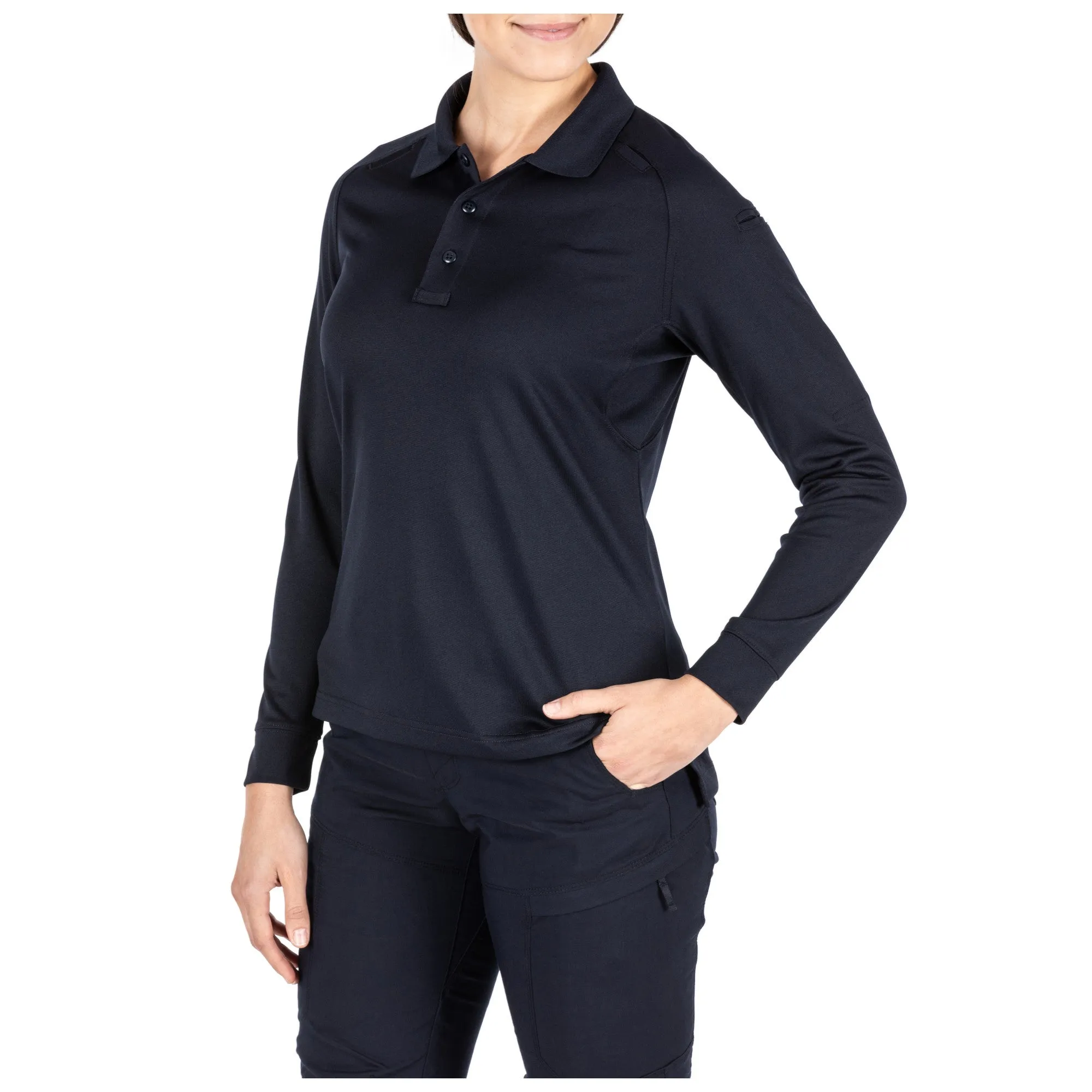 5.11 Tactical Women's Performance Long Sleeve Polo Dark Navy