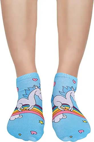 6 Pairs Women's 3D Print Low CutUnicorn Socks Unicorn Gifts For Unicorn Lovers Mom Women