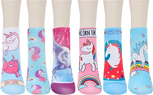 6 Pairs Women's 3D Print Low CutUnicorn Socks Unicorn Gifts For Unicorn Lovers Mom Women