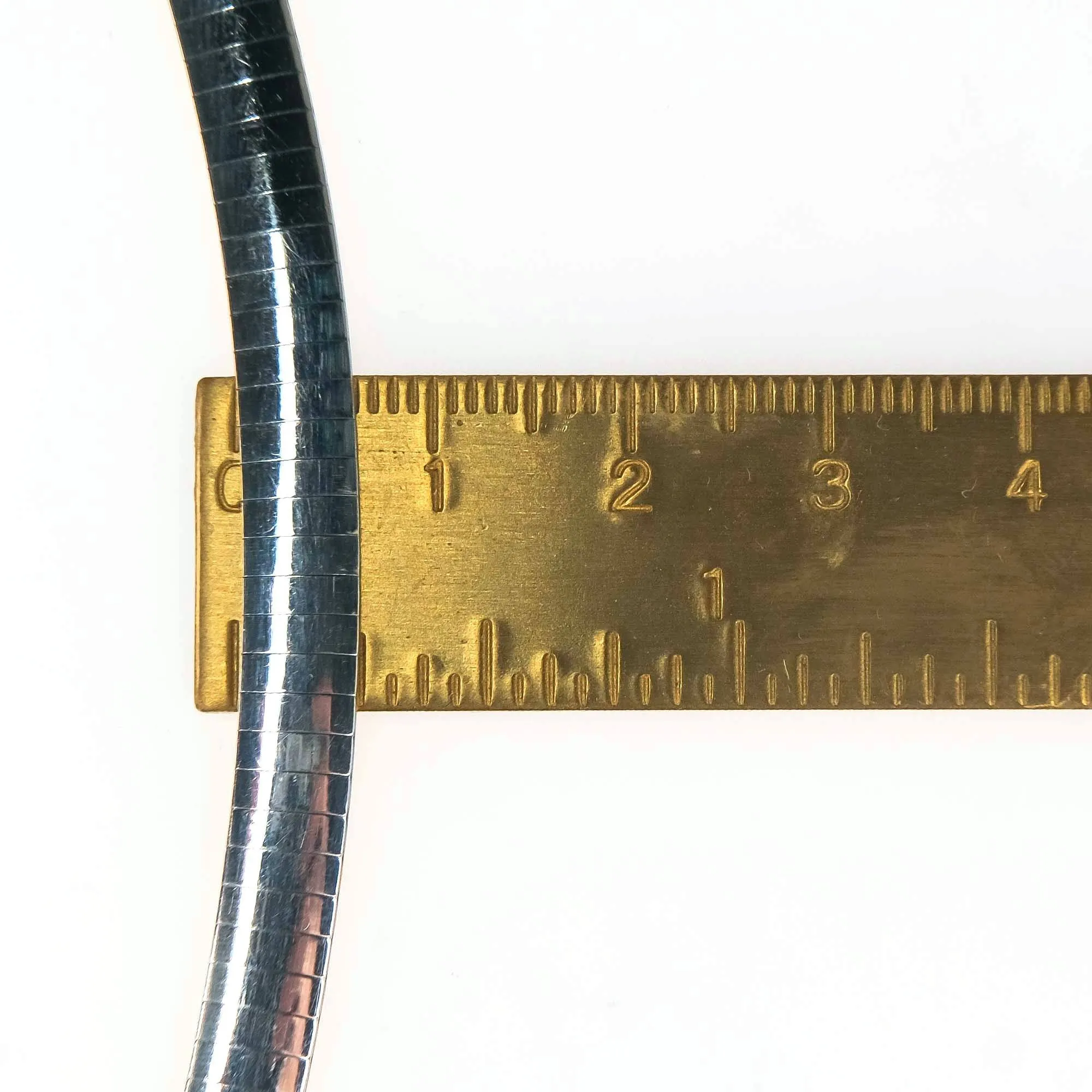 6mm Wide Omega Link 16.5" Chain Necklace in 14K Two Tone Gold