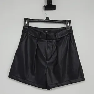 7 For All Mankind Black Women's Faux Leather Pleated Shorts Size XS