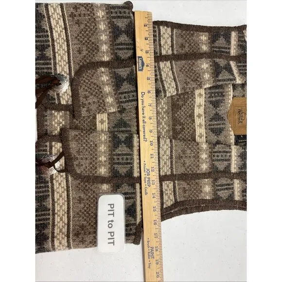 90s womens WOOLRICH vintage southwestern aztec blanket open wool vest size M