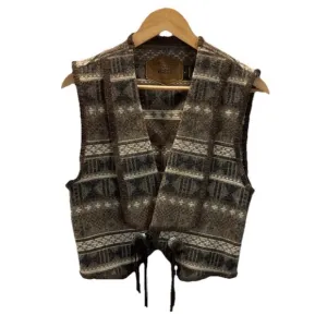 90s womens WOOLRICH vintage southwestern aztec blanket open wool vest size M