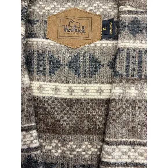 90s womens WOOLRICH vintage southwestern aztec blanket open wool vest size M