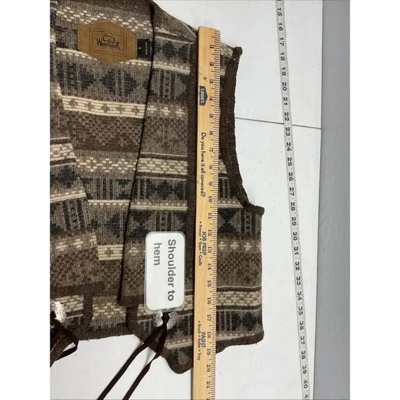 90s womens WOOLRICH vintage southwestern aztec blanket open wool vest size M