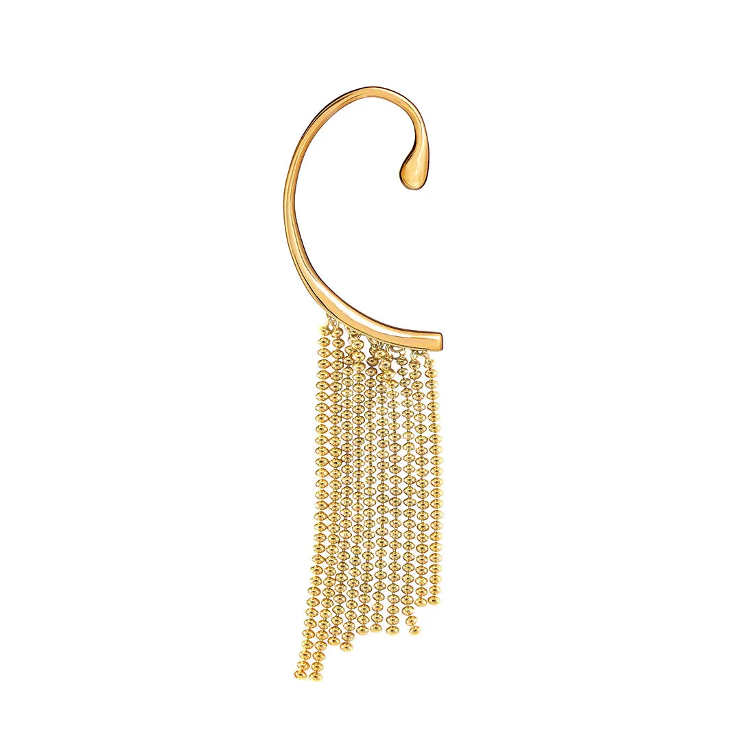 Adjustable Ear Cuff Sterling Silver with Dancing Chain I Jan Leslie