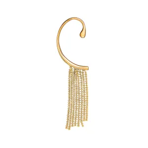 Adjustable Ear Cuff Sterling Silver with Dancing Chain I Jan Leslie