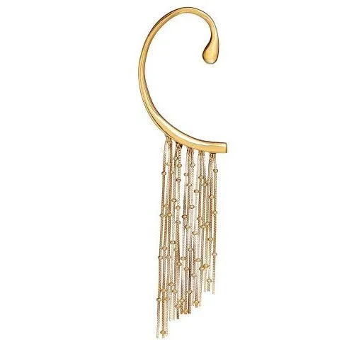 Adjustable Ear Cuff Sterling Silver with Dancing Chain I Jan Leslie
