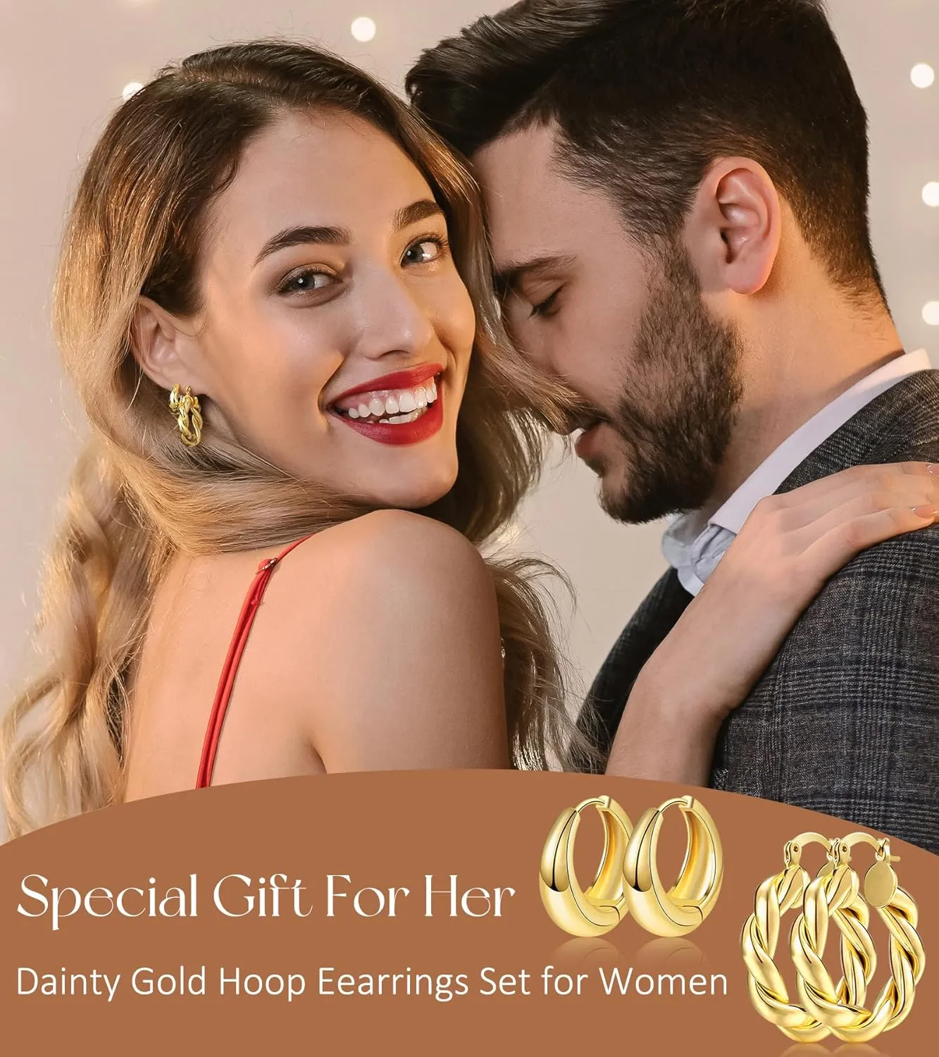 Adoyi 9 Pairs Gold Hoop Earrings Set for Womens Gold Twisted Huggie Hoops Earrings 14K 18K Gold Plated for Girls Gift Lightweight