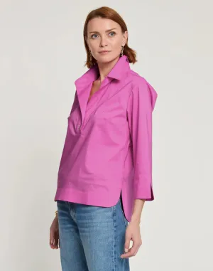 AILEEN 3/4 SLEEVE BUTTON BACK TOP