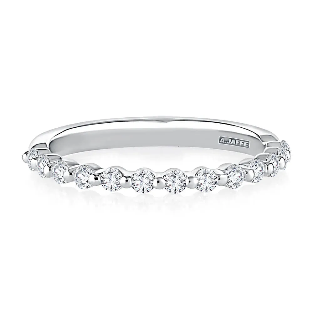 A.JAFFE Delicate Shared Single Prong Halfway Diamond Wedding Band WRRDK1243H/39