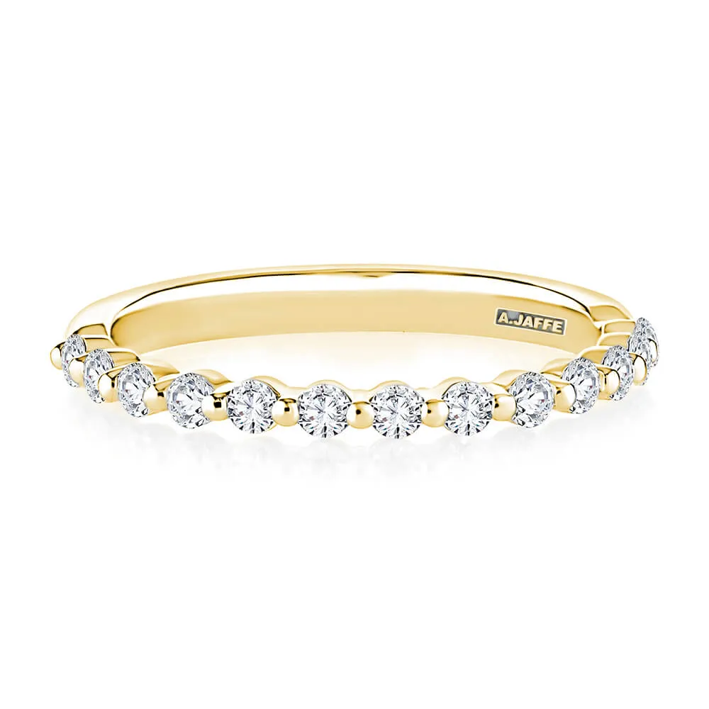 A.JAFFE Delicate Shared Single Prong Halfway Diamond Wedding Band WRRDK1243H/39