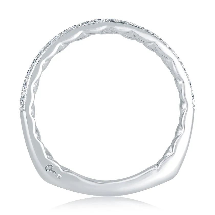 A.Jaffe Signature Delicate Milgrain Diamond Quilted Wedding Band MRS756Q/20