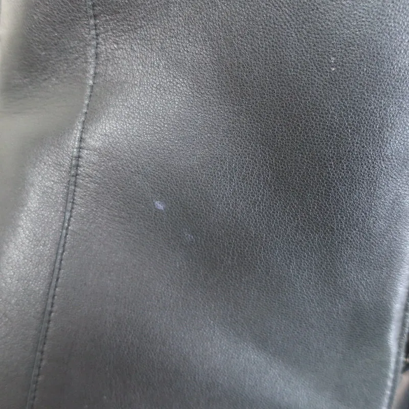 Akris Pleated Leather Zip-Up Jacket Very Dark Teal Size US 10