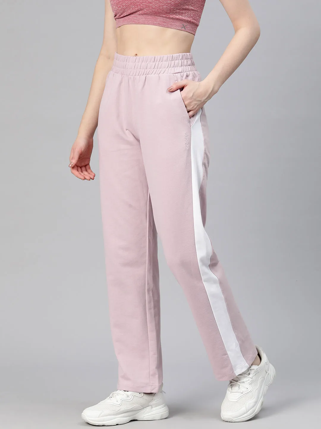 Alcis Women Solid Regular-Fit Track Pants