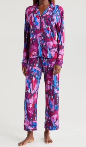 Alivia Sofia PJ Long Set - Magenta Paint Burst