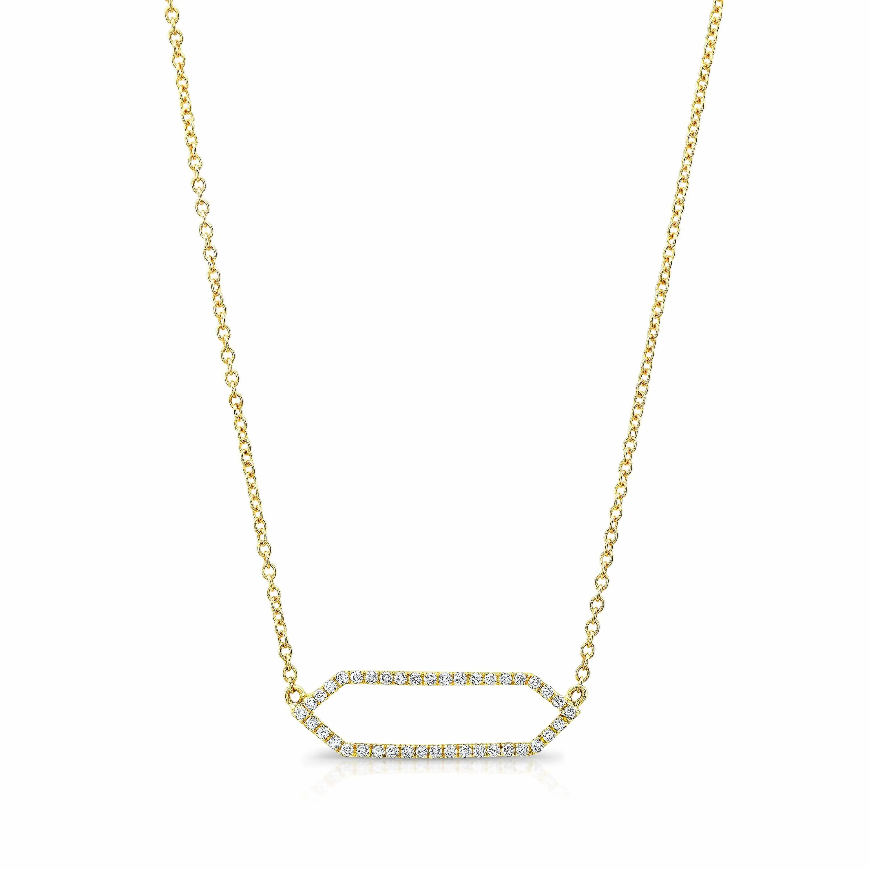 All Diamond Mini Marquis Necklace | Yellow Gold
