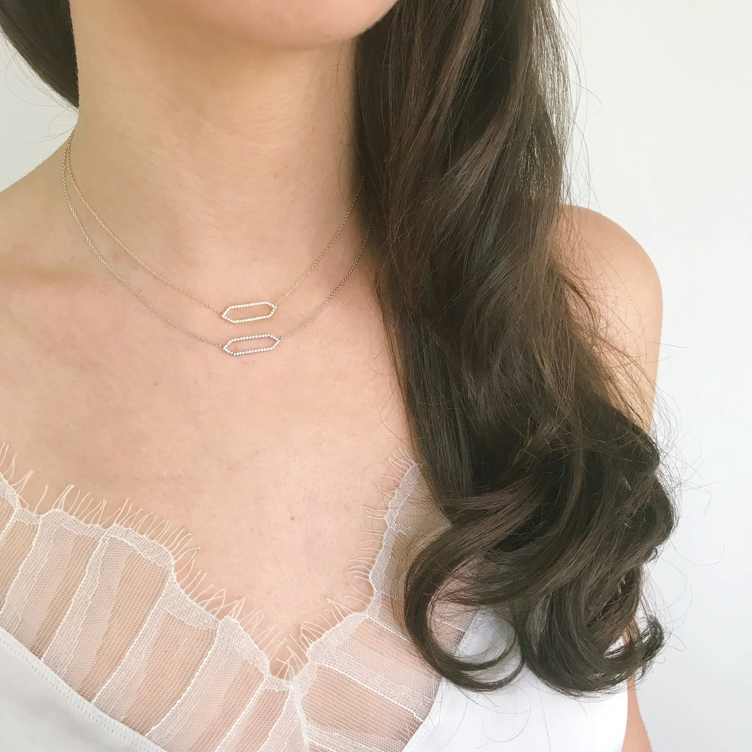 All Diamond Mini Marquis Necklace | Yellow Gold