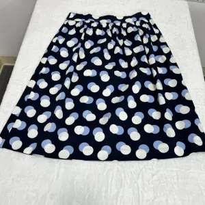 Ann Taylor Factory Womens Polka Dot Print Pleated A-Line Skirt Size 6 Navy New