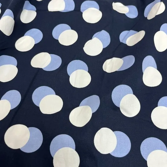 Ann Taylor Factory Womens Polka Dot Print Pleated A-Line Skirt Size 6 Navy New