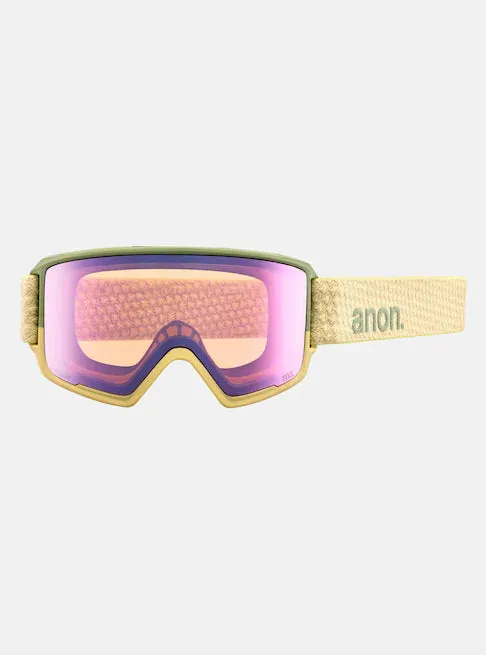 Anon M3 Goggles & MFI Face Mask & Spare Lens Low Bridge Fit Mushroom / Perceive Variable Green Lens