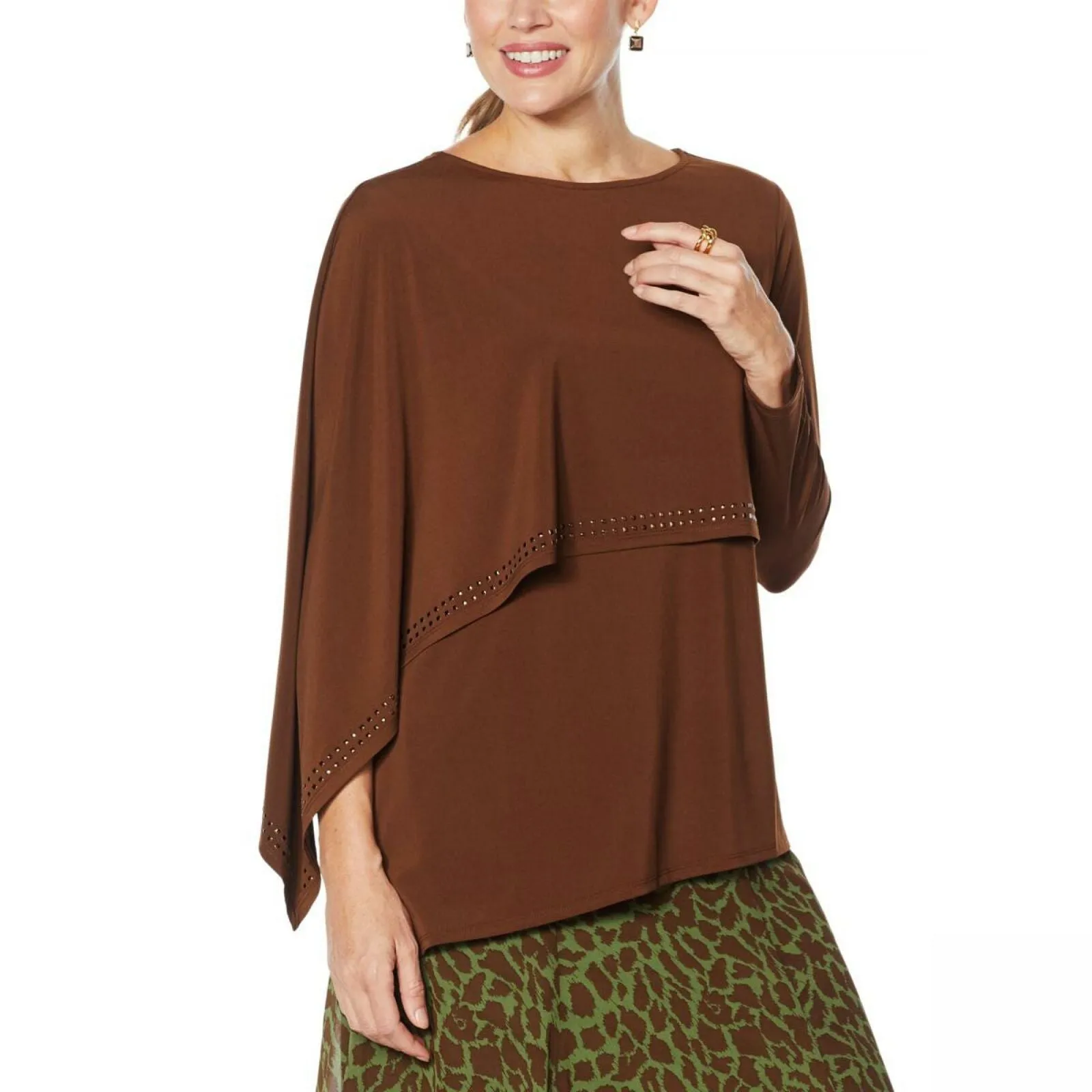 Antthony Women's Asymmetric Double Layer Knit Top