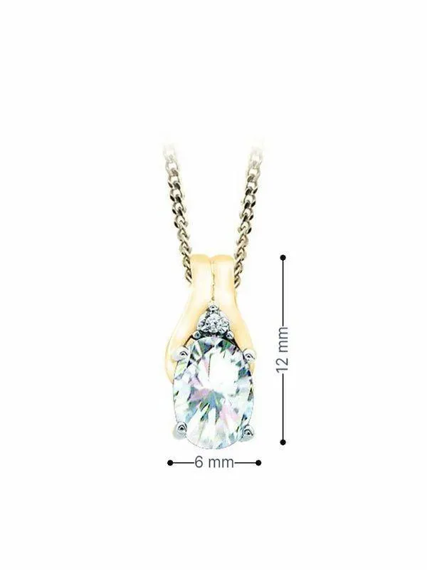 April Birthstone Pendant with Diamond Accent set in 10K Yellow gold