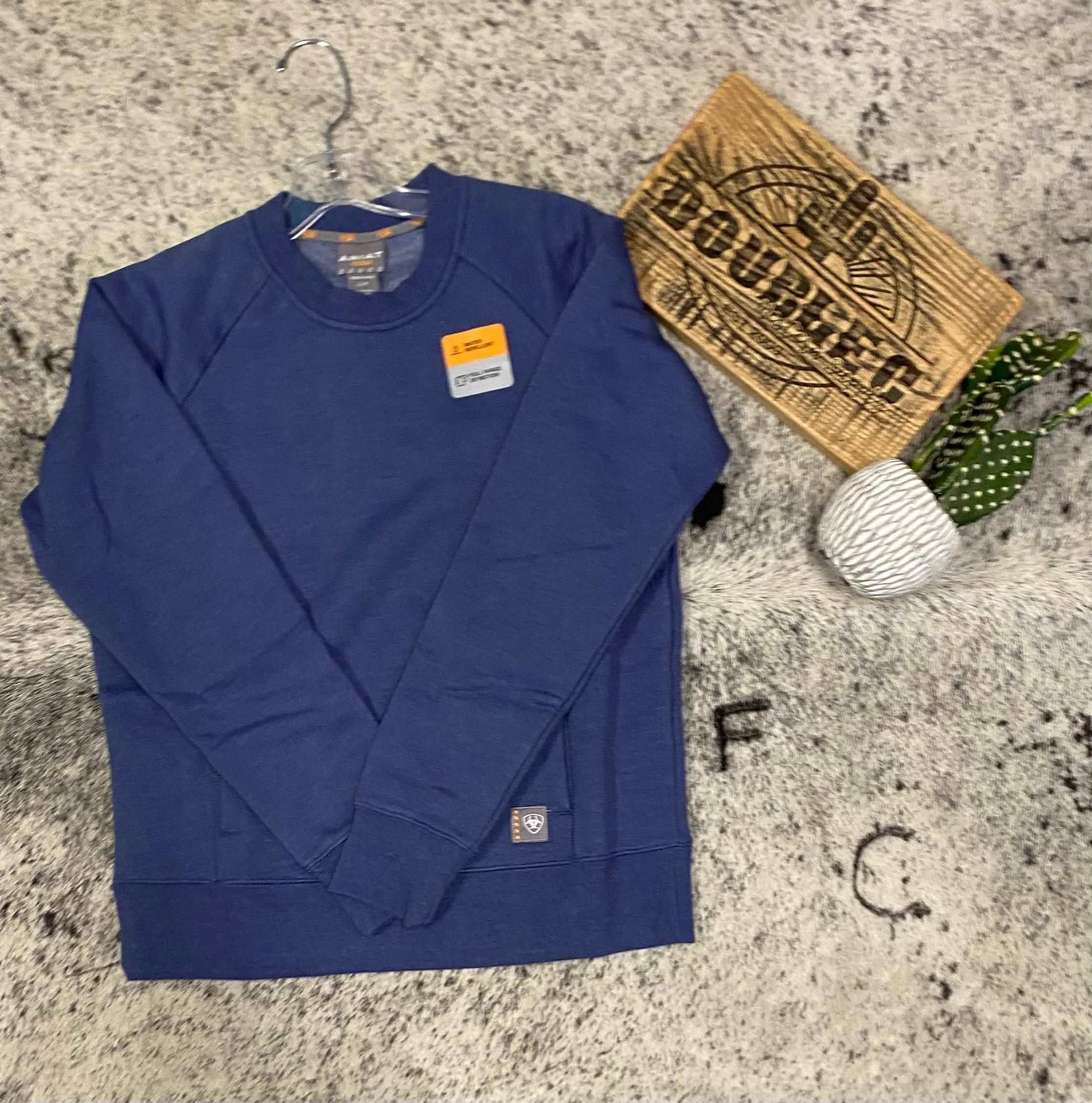 Ariat Womens Rebar Traverse Sweatshirt-Blue Indigo Heather