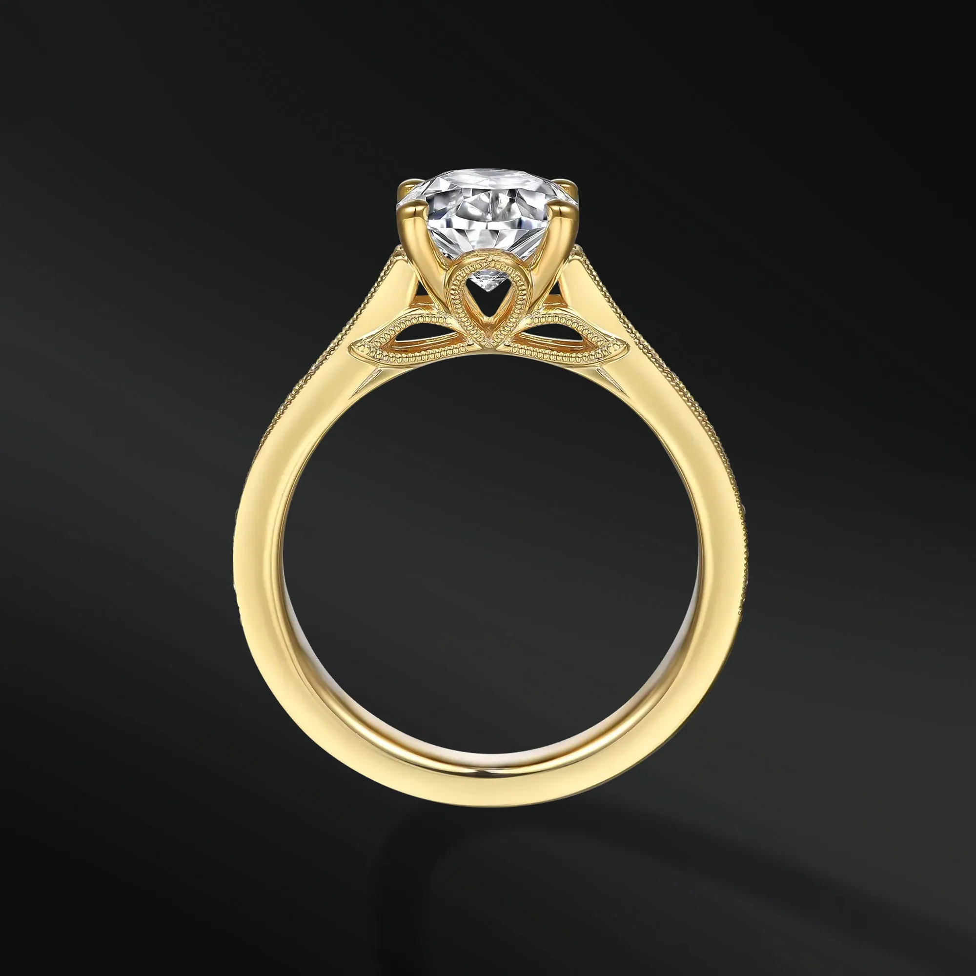 Ashley - 14K Gold or Sterling silver Ring Set for Women | 2CT Certified Moissanite & Muonionalusta Meteorite Engagement Ring | D - Color, VVS1 Clarity