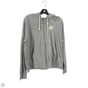 Athletic Jacket By Nike In Grey, Size: L