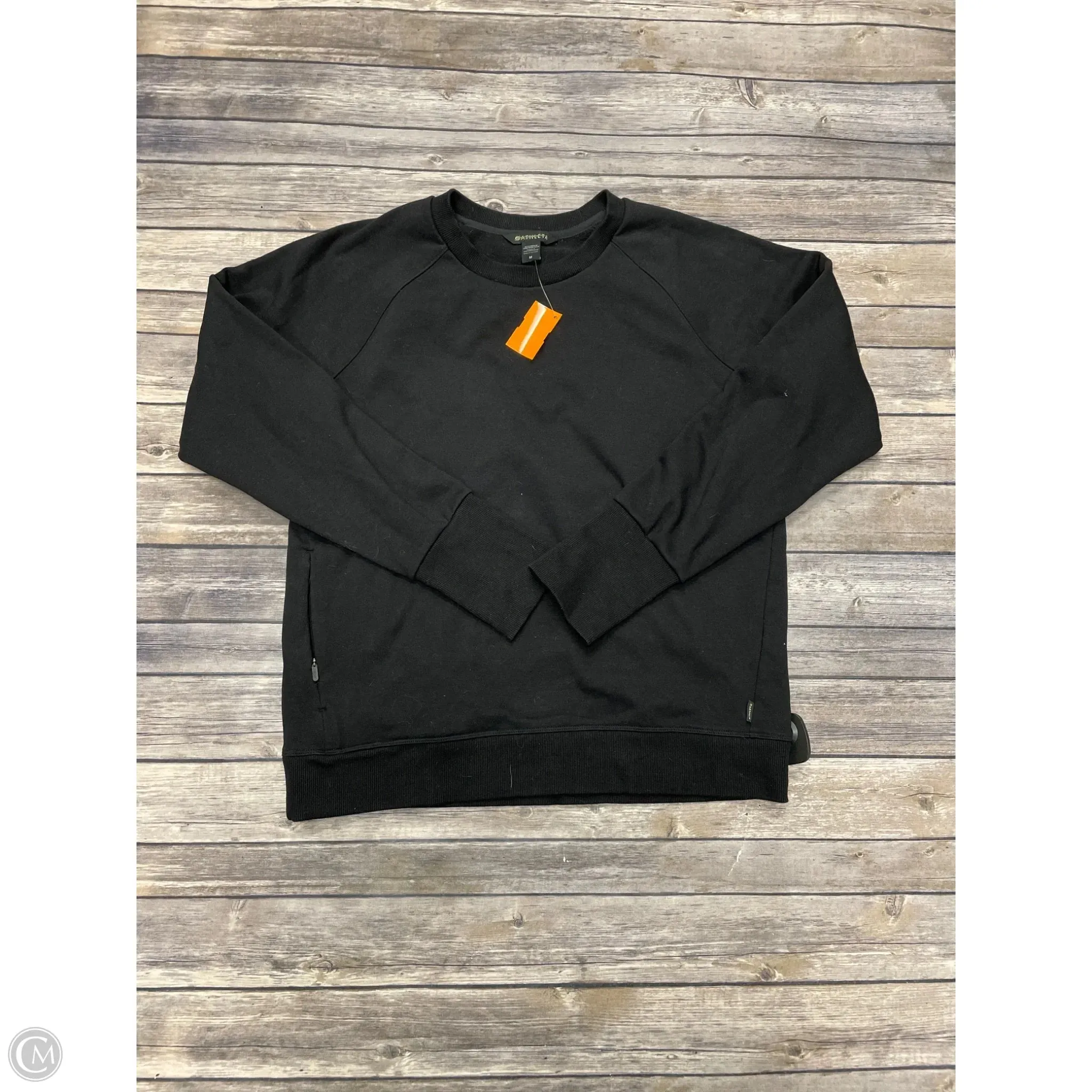 Athletic Sweatshirt Crewneck By Athleta In Black, Size: M