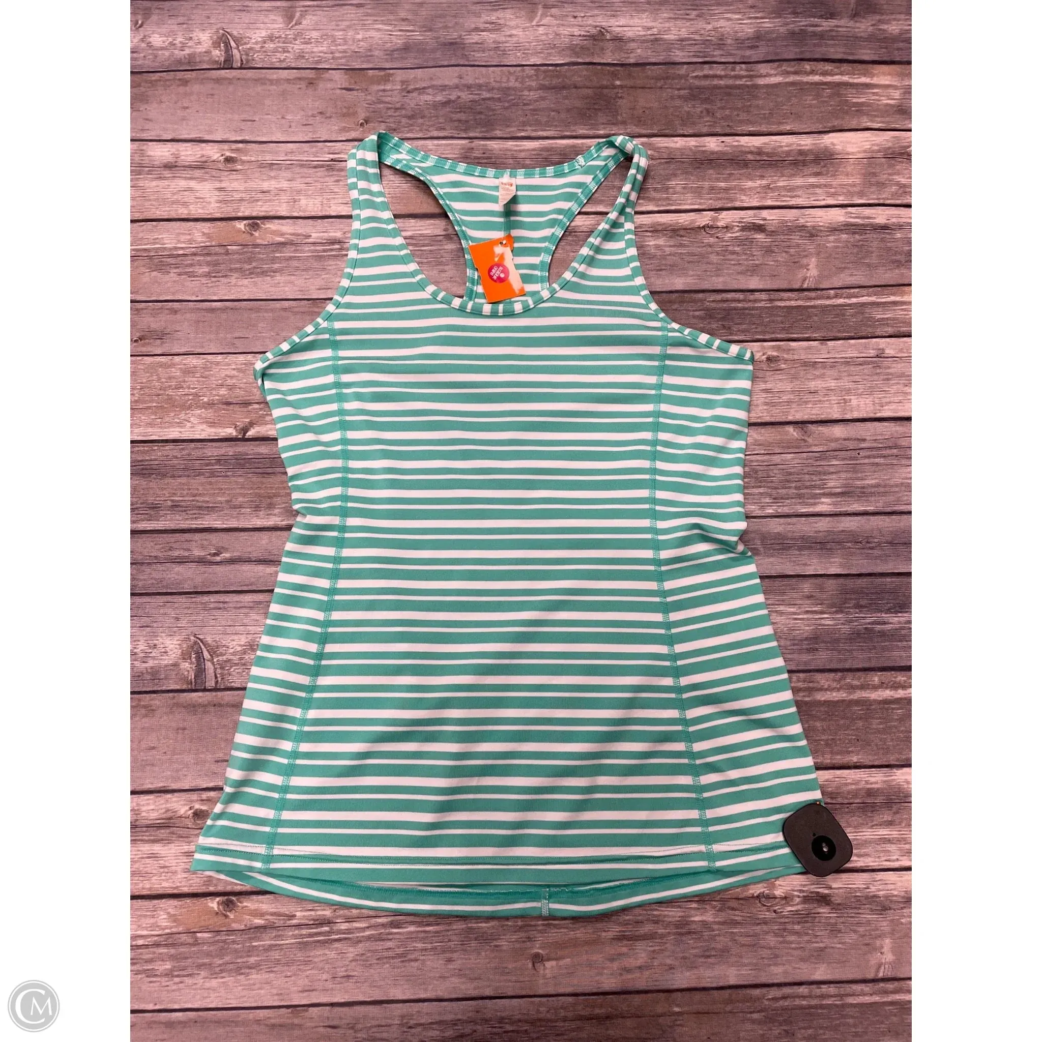 Athletic Tank Top By Lucy In Green & White, Size: S
