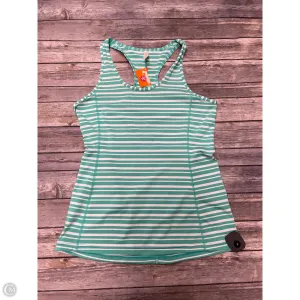 Athletic Tank Top By Lucy In Green & White, Size: S