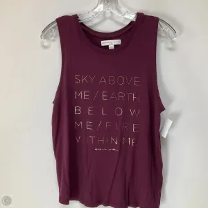 Athletic Tank Top By Spiritual Gangster In Maroon, Size: L